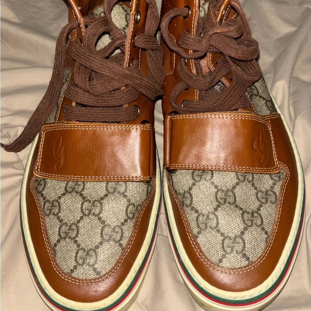 Gucci Brown and Cream Men's Sneakers
